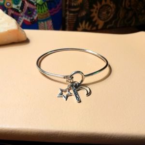 2 Silver Plated Bracelets with charms